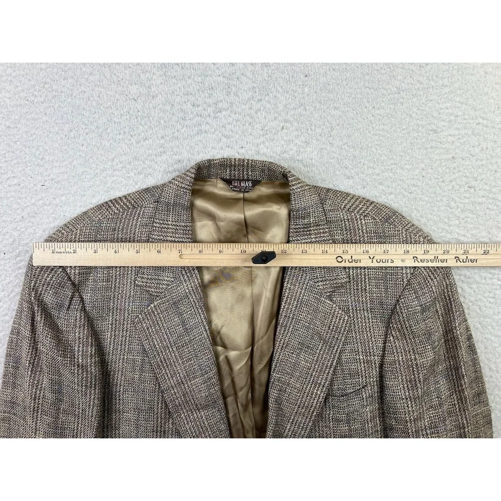 Bill‎ Blass Blazer Mens 44R Plaid Wool Sport Coat Classic Made in USA